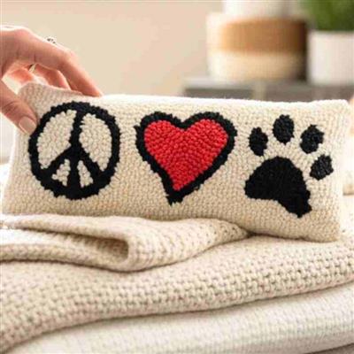 Peace, Love & Dogs Hook Pillow - Mini