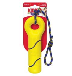KONG Squeezz Tennis Buoy w/Rope Dog Toy Yellow 1ea/MD
