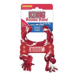KONG Goodie Bone With Rope Dog Toy Red 1ea/XS