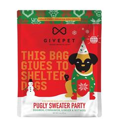 Givepet Dog Holiday Soft & Chewy Grain Free Pugly Sweater Training Treats 6Oz