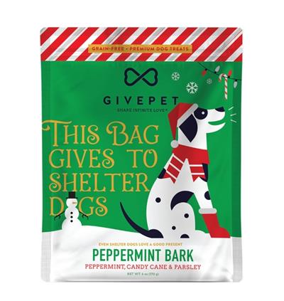 Givepet Dog Holiday Soft & Chewy Grain Free Peppermint Bark Training Treats 6Oz