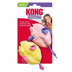 KONG Kitten Plush Catnip Mice Toy Assorted 1ea/One Size, 2 pk