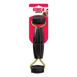 KONG Jaxx Dog Tug Toy Triple Barrel Black/Yellow 1ea/LG