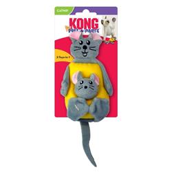 KONG Pull-A-Partz Cheezy Catnip Toy Grey 1ea/One Size