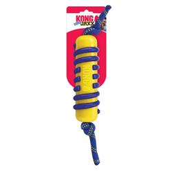 KONG Jaxx Brights Stick with Rope Dog Toy Yellow/Blue 1ea/LG