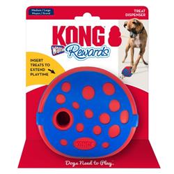 KONG Rewards Wally Dog Treat Dispenser Toy Blue/Red 1ea/MD/LG