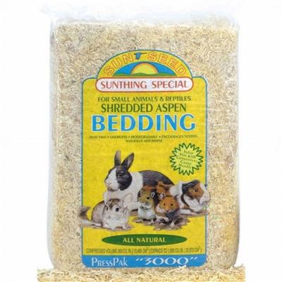Sun Seed Shredded Aspen Bedding for Small Animals Brown, 1ea/2500 cu in.