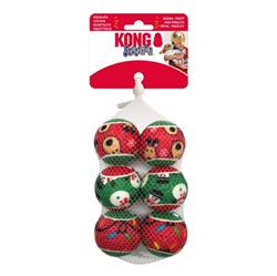 KONG Holiday SqueakAirs Dog Toy Balls 1ea/SM, 6 pk