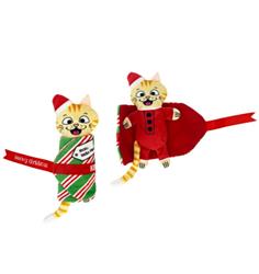 KONG Holiday Pull-A-Partz Cat Toy Present Mouse, 1ea/One Size