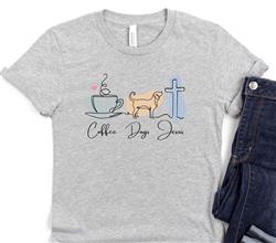 Coffee Dogs Jesus Shirt | People Shirts | Printed Tshirt | Human Dog Gear | Unisex