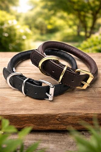 Oxford Ultra- Soft Rolled Leather Dog Collar