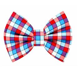 RWB PLAID  - DAPPER DEXTER DOG BOW TIE
