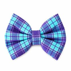 TEAL & PURPLE PLAID - DAPPER DEXTER DOG BOW TIE