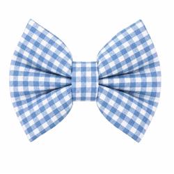 BLUE GINGHAM - DAPPER DEXTER DOG BOW TIE