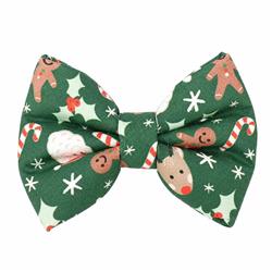 GREEN CHRISTMAS ICONS -  DAPPER DEXTER DOG BOW TIE