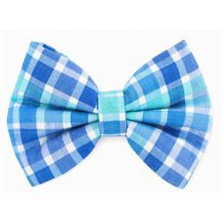 NEW BLUE PLAID -  DAPPER DEXTER DOG BOW TIE