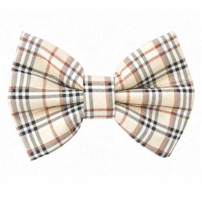 TAN PLAID -  DAPPER DEXTER DOG BOW TIE