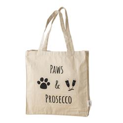 Paws and Prosecco Tote Bag - Cream
