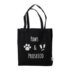 Paws and Prosecco Tote Bag - Black