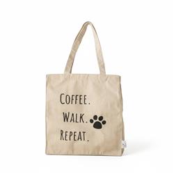 Coffee Walk Repeat Tote Bag - Cream