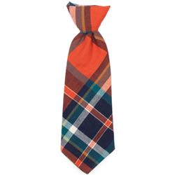 Orange/Navy Plaid Neck Tie