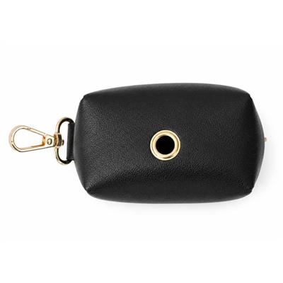 BLACK FAUX LEATHER LEASH BAG