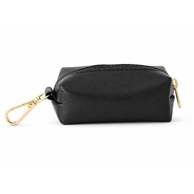 BLACK FAUX LEATHER LEASH BAG