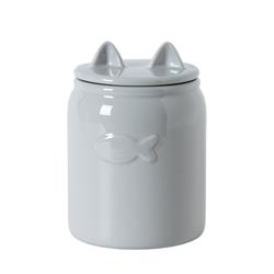 Felix Ceramic Cat Treat Jar - Grey