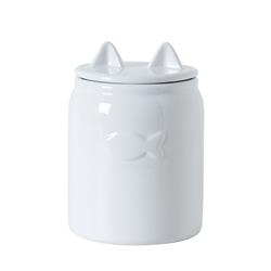 Felix Ceramic Cat Treat Jar - White