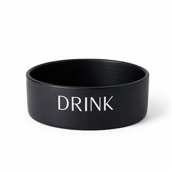 Script Drink Ceramic Pet Bowl - Black