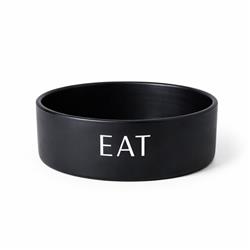 Script Eat Ceramic Pet Bowl - Black