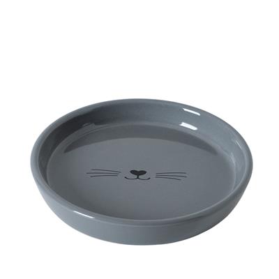 Ozzy Oval Cat Dish - Grey