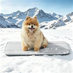 GOOPAWS Dog Cooling Mat, 24" x 18" Non-Slip Self-Cooling Summer Pet Mat for Indoor Outdoor Kennel Floor Use, Grey