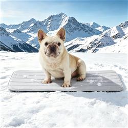 GOOPAWS Dog Cooling Mat, 30" x 20" Non-Slip Self-Cooling Summer Pet Mat for Indoor Outdoor Kennel Floor Use, Grey