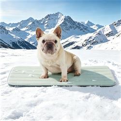 GOOPAWS Dog Cooling Mat, 30" x 20" Non-Slip Self-Cooling Summer Pet Mat for Indoor Outdoor Kennel Floor Use, Green