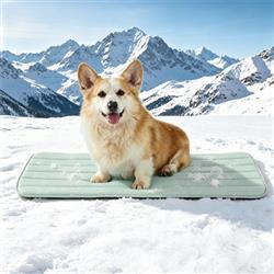 GOOPAWS Dog Cooling Mat, 35" x 23" Non-Slip Self-Cooling Summer Pet Mat for Indoor Outdoor Kennel Floor Use, Green