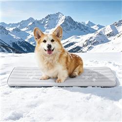 GOOPAWS Dog Cooling Mat, 35" x 23" Non-Slip Self-Cooling Summer Pet Mat for Indoor Outdoor Kennel Floor Use, Grey