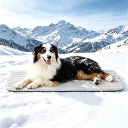 GOOPAWS Dog Cooling Mat, 41" x 27" Non-Slip Self-Cooling Summer Pet Mat for Indoor Outdoor Kennel Floor Use, Grey