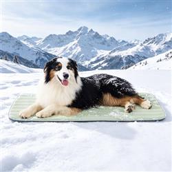 GOOPAWS Dog Cooling Mat, 41" x 27" Non-Slip Self-Cooling Summer Pet Mat for Indoor Outdoor Kennel Floor Use, Green