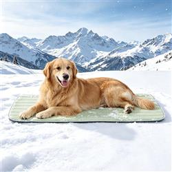 GOOPAWS Dog Cooling Mat, 47" x 29" Non-Slip Self-Cooling Summer Pet Mat for Indoor Outdoor Kennel Floor Use, Green
