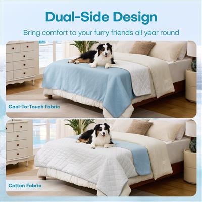 GOOPAWS All Season Reversible Cooling Dog Blanket, Green, 60x80"
