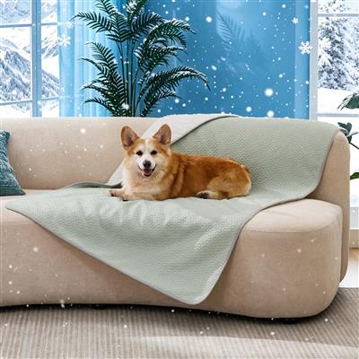 GOOPAWS All Season Reversible Cooling Dog Blanket, Green, 40x60"