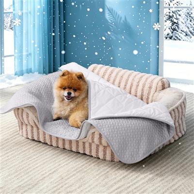 GOOPAWS All Season Reversible Cooling Dog Blanket, Grey, 29x40"