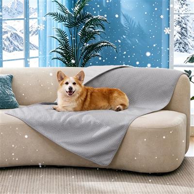 GOOPAWS All Season Reversible Cooling Dog Blanket, Grey, 40x60"