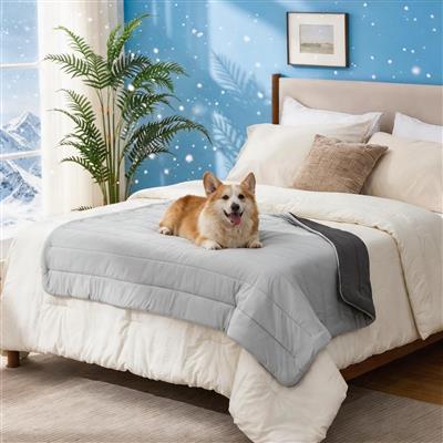 GOOPAWS Reversible Cooling Dog Blanket, Grey, 40x60"
