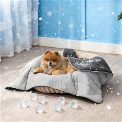 GOOPAWS Reversible Cooling Dog Blanket, Grey, 23x35"