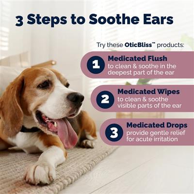 Oticbliss™ Advanced Vet Strength Medicated Anti-Bacterial & Anti-Fungal Ear Flush, 12 fl oz