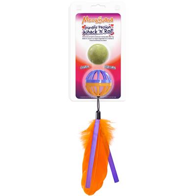 Meowijuana Meowijuana Purple Passion Whack 'n' Roll Compressed Catnip Ball with Cage 2oz