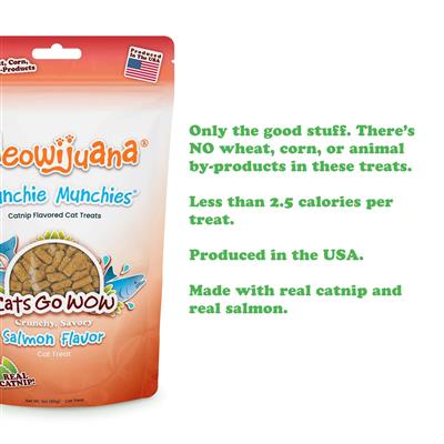 Meowijuana Crunchie Munchies Salmon Cat Treat 3oz