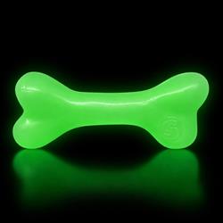 PUP-X Rubber Glow in the Dark Chew Bone Dog Toy - Durable, Floats, Chew Toy for Large Dogs | USA